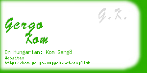 gergo kom business card